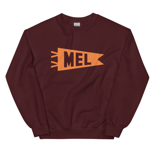 Airport Code Sweatshirt - Orange Graphic • MEL Melbourne • YHM Designs - Image 02
