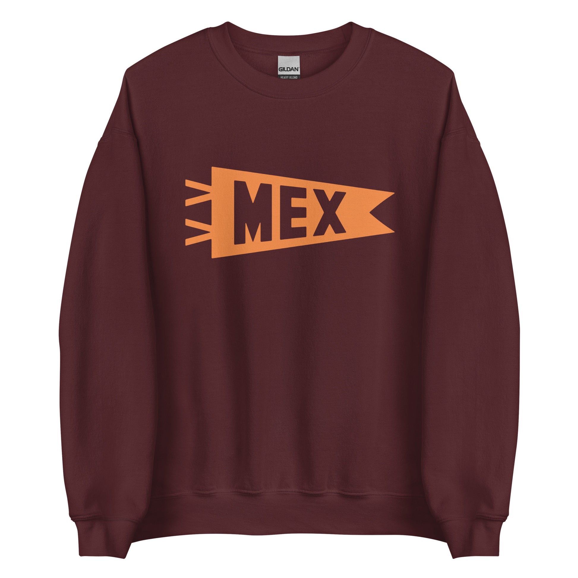 MEX Mexico City Unisex Sweatshirt • Banner Design in Orange • YHM Designs - Image 05