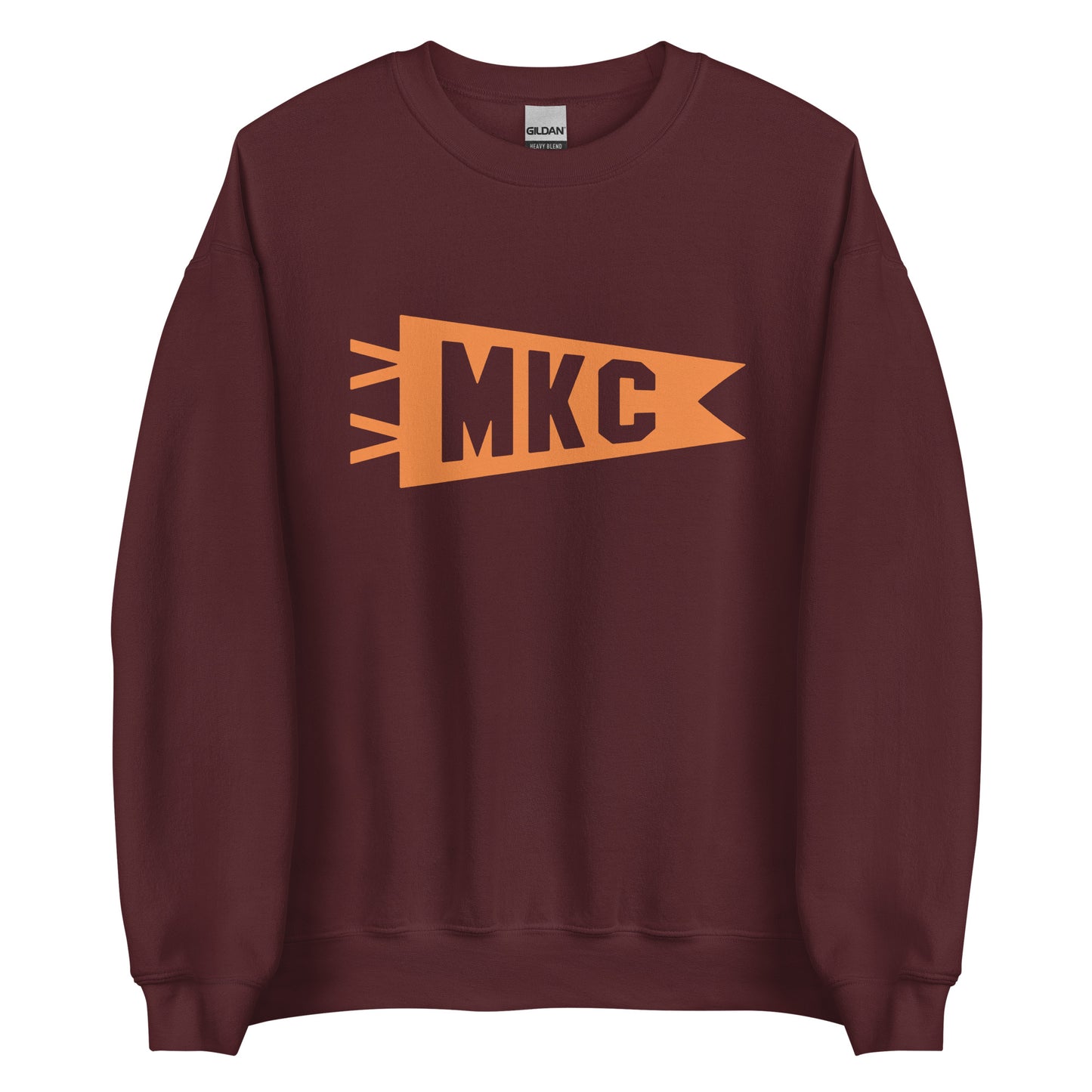 Airport Code Sweatshirt - Orange Graphic • MKC Kansas City • YHM Designs - Image 05