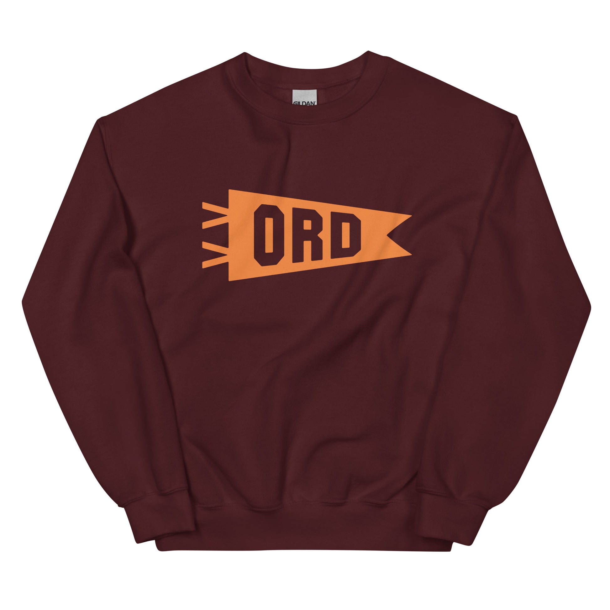 Airport Code Sweatshirt - Orange Graphic • ORD Chicago • YHM Designs - Image 02