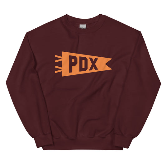 Airport Code Sweatshirt - Orange Graphic • PDX Portland • YHM Designs - Image 02