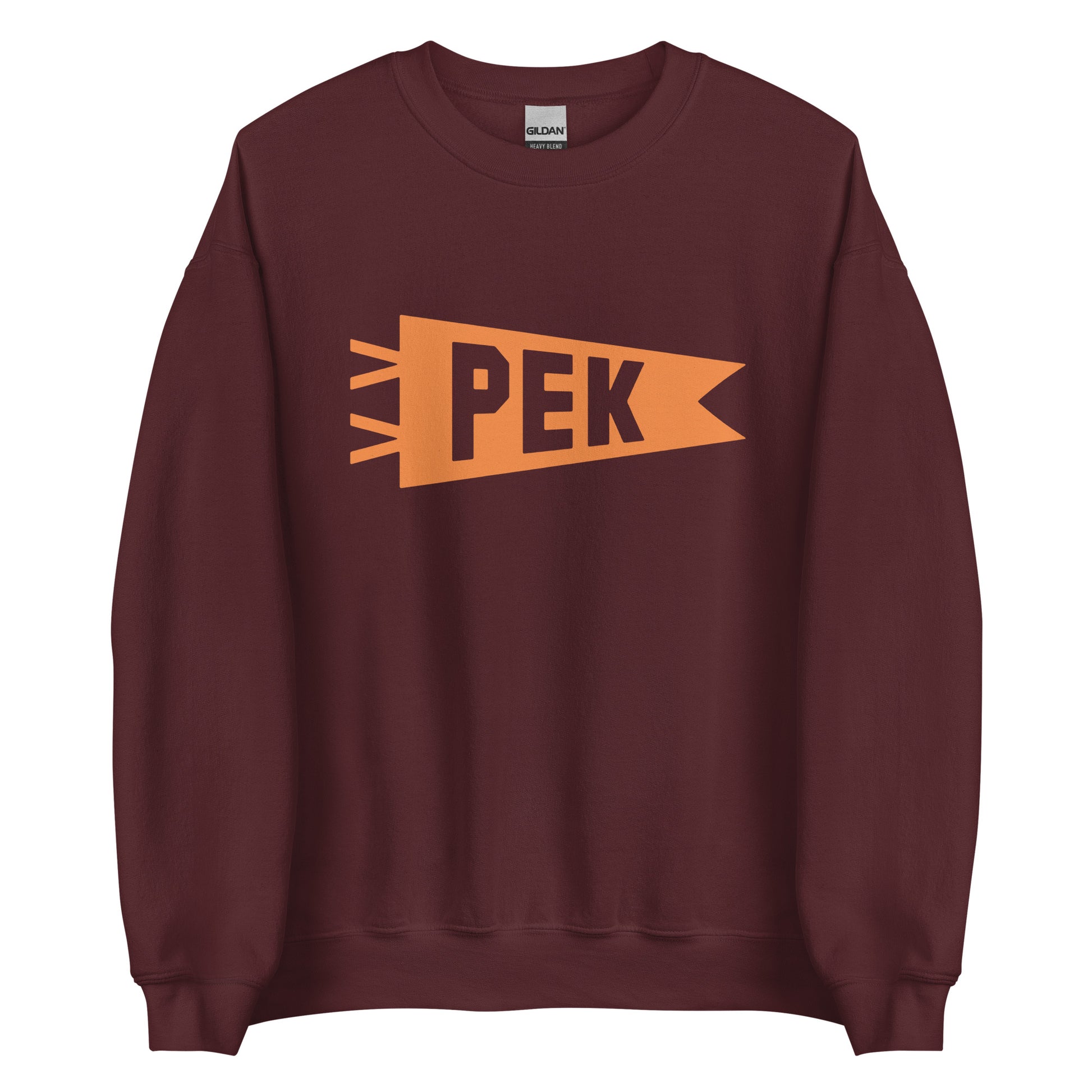 Airport Code Sweatshirt - Orange Graphic • PEK Beijing • YHM Designs - Image 05