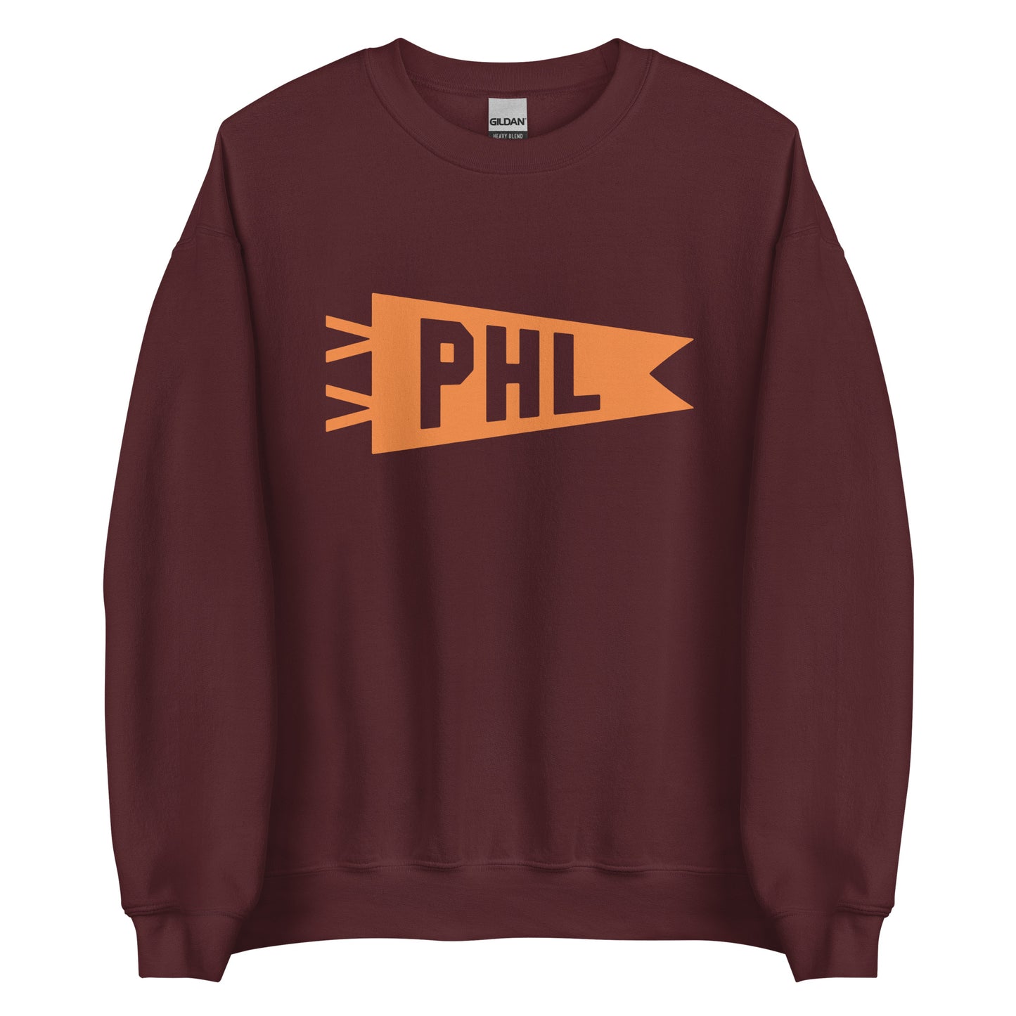 Airport Code Sweatshirt - Orange Graphic • PHL Philadelphia • YHM Designs - Image 05