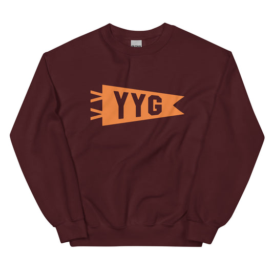 Airport Code Sweatshirt - Orange Graphic • YYG Charlottetown • YHM Designs - Image 02