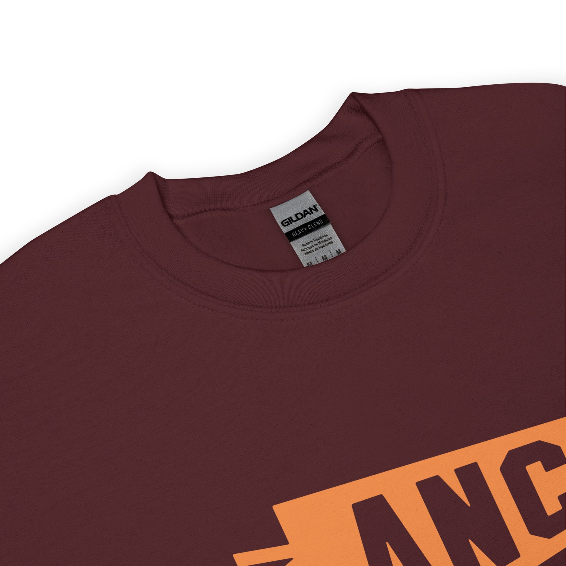Airport Code Sweatshirt - Orange Graphic • ANC Anchorage • YHM Designs - Image 04
