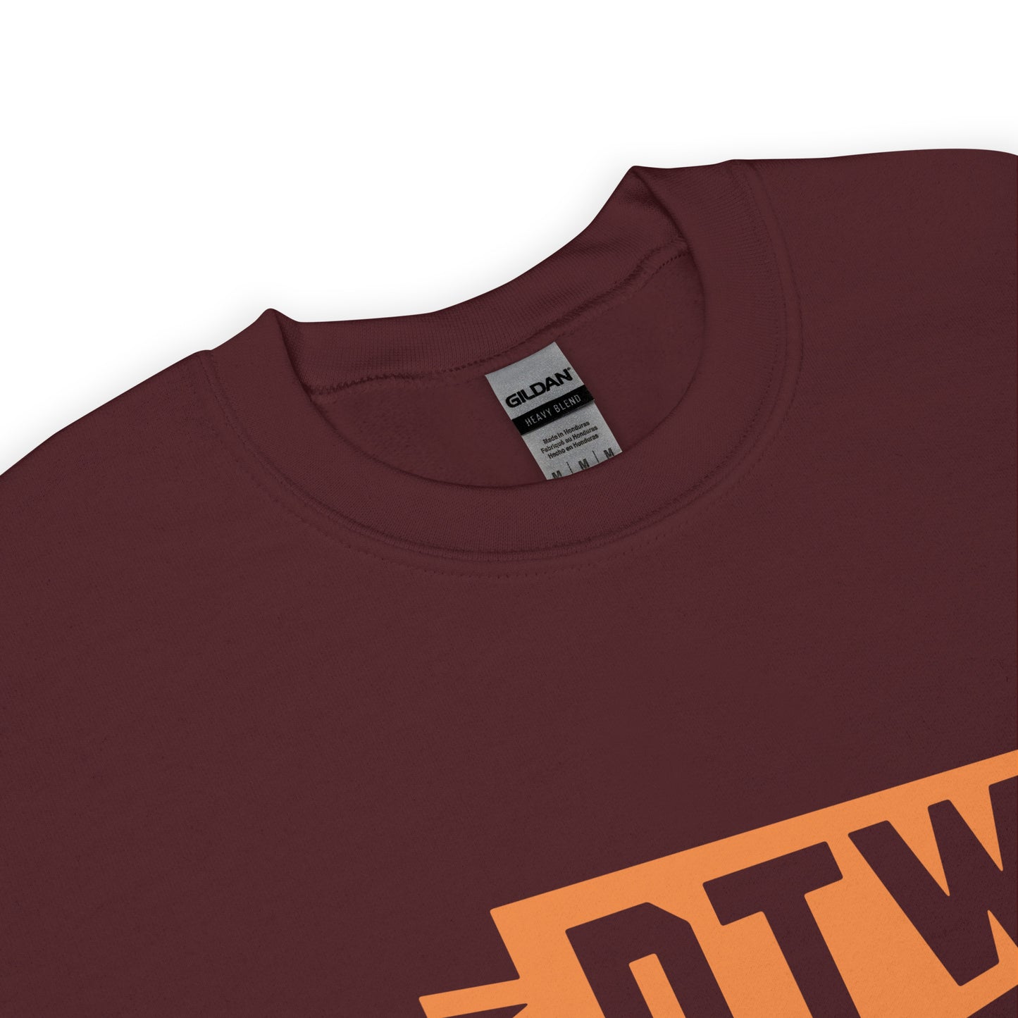 Airport Code Sweatshirt - Orange Graphic • DTW Detroit • YHM Designs - Image 04