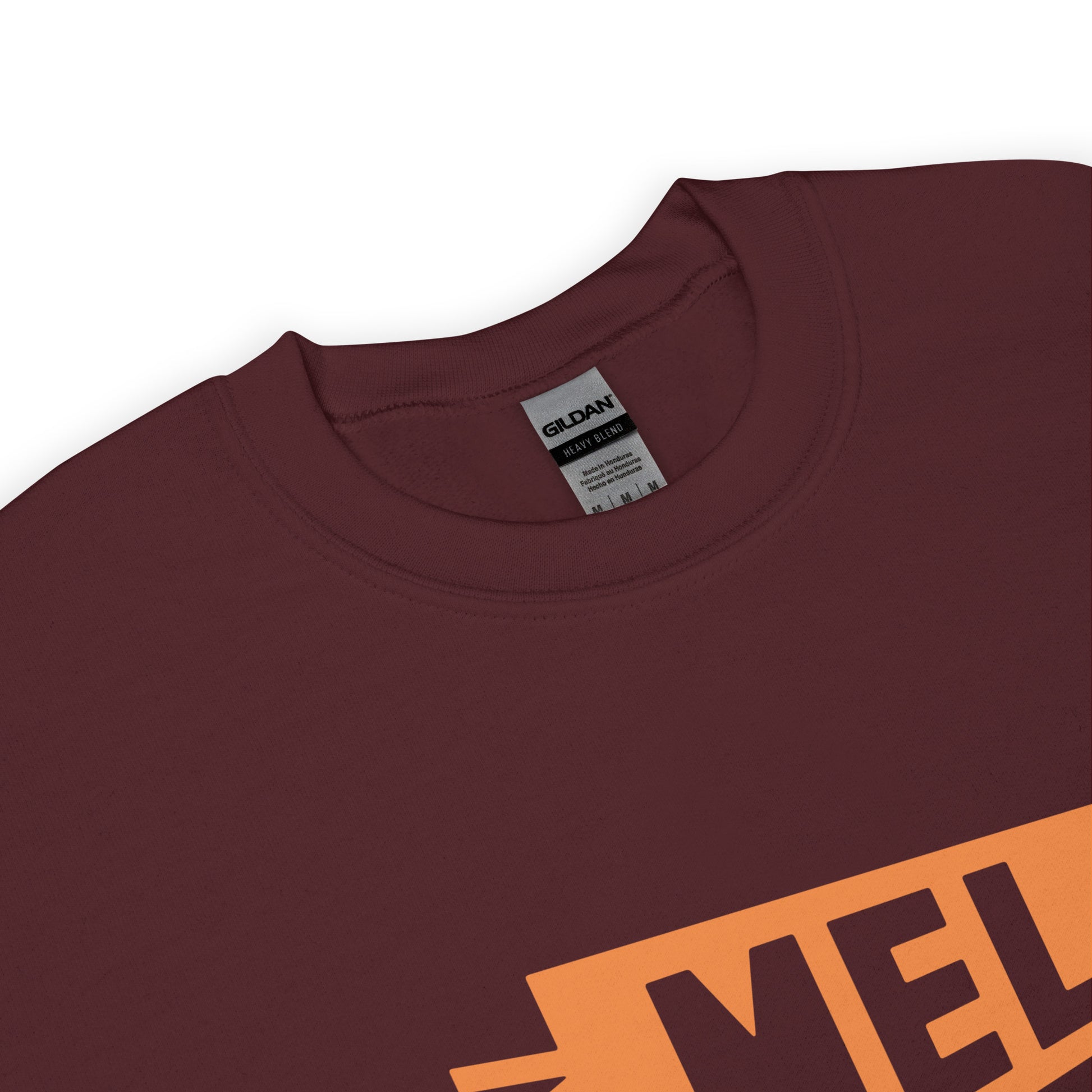 Airport Code Sweatshirt - Orange Graphic • MEL Melbourne • YHM Designs - Image 04