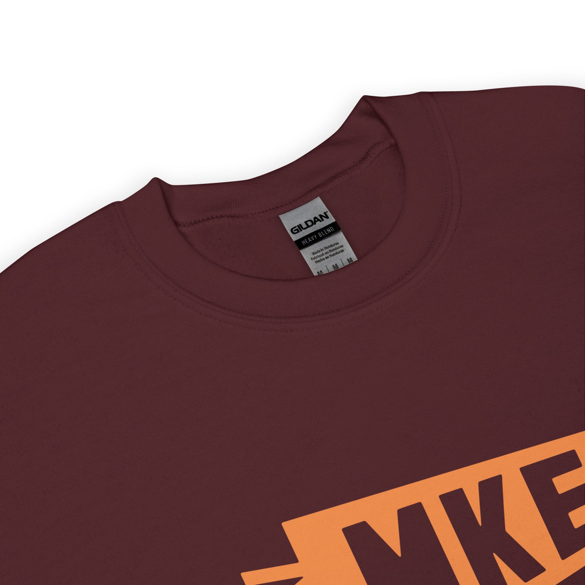 Airport Code Sweatshirt - Orange Graphic • MKE Milwaukee • YHM Designs - Image 04