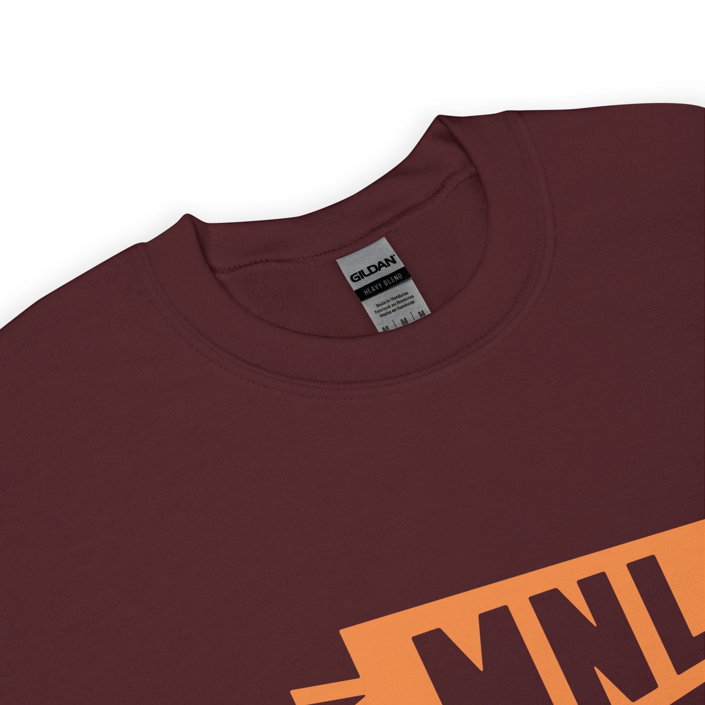 Airport Code Sweatshirt - Orange Graphic • MNL Manila • YHM Designs - Image 04