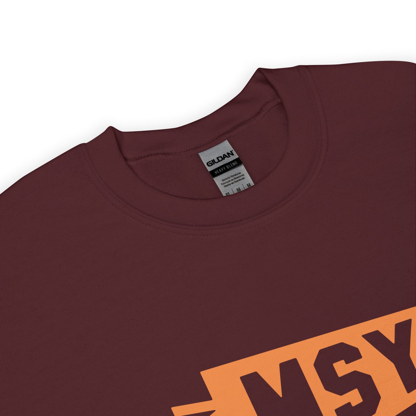 Airport Code Sweatshirt - Orange Graphic • MSY New Orleans • YHM Designs - Image 04