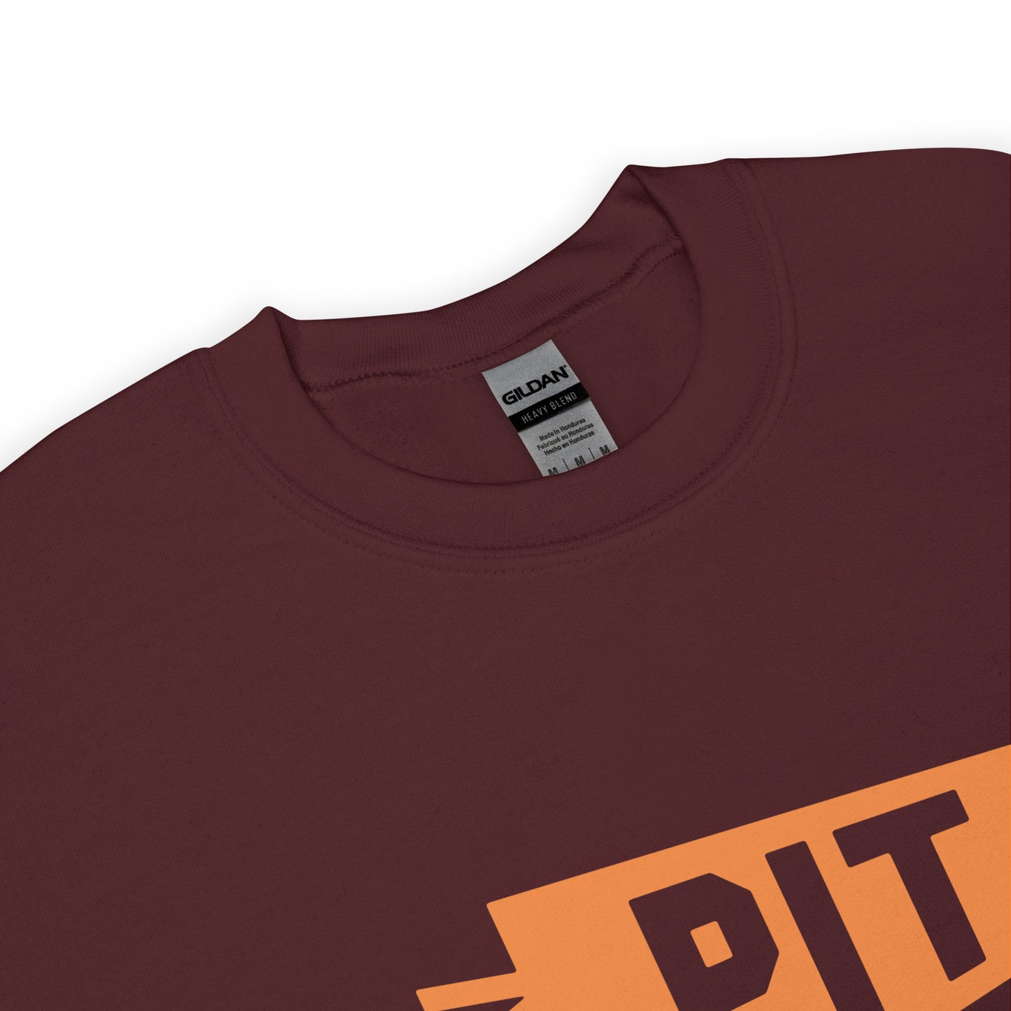 Airport Code Sweatshirt - Orange Graphic • PIT Pittsburgh • YHM Designs - Image 04
