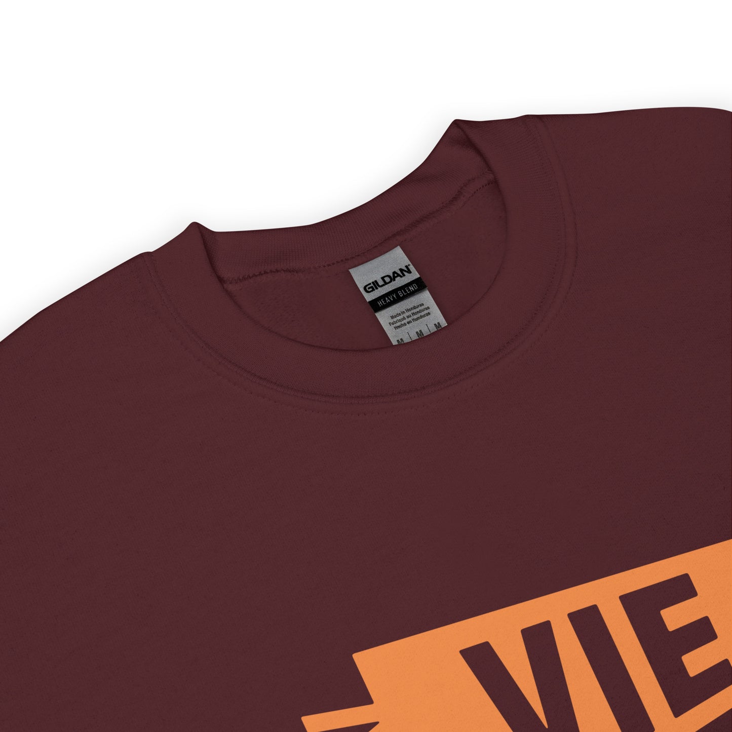Airport Code Sweatshirt - Orange Graphic • VIE Vienna • YHM Designs - Image 04
