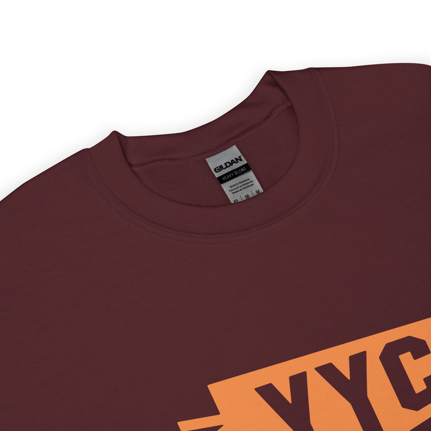 Airport Code Sweatshirt - Orange Graphic • YYC Calgary • YHM Designs - Image 04