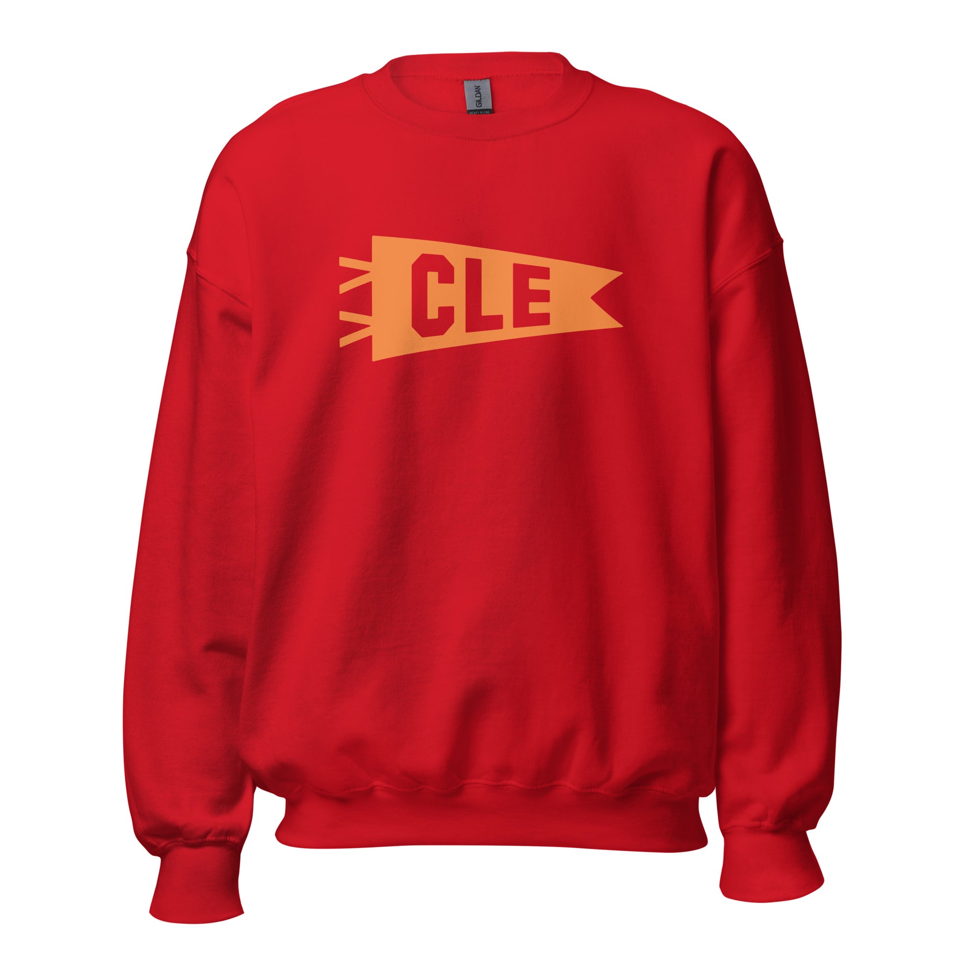 Airport Code Sweatshirt - Orange Graphic • CLE Cleveland • YHM Designs - Image 08