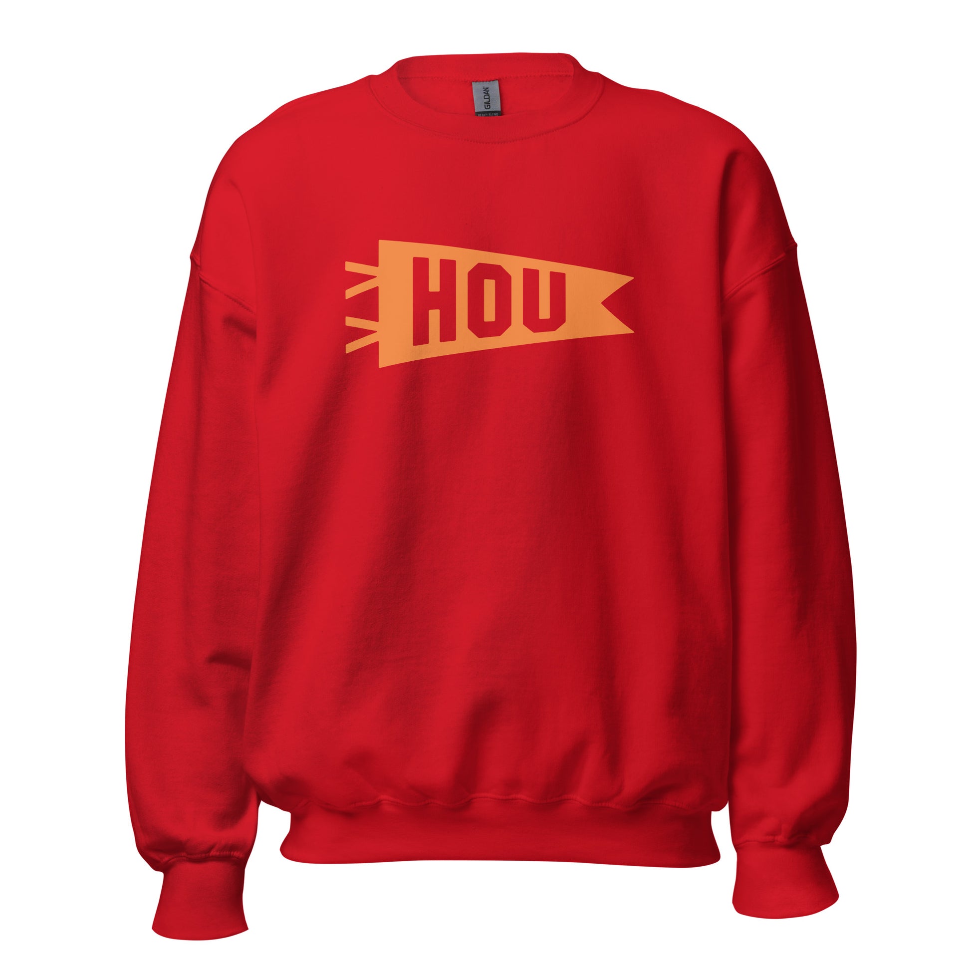 HOU Houston Unisex Sweatshirt • Banner Design in Orange • YHM Designs - Image 08
