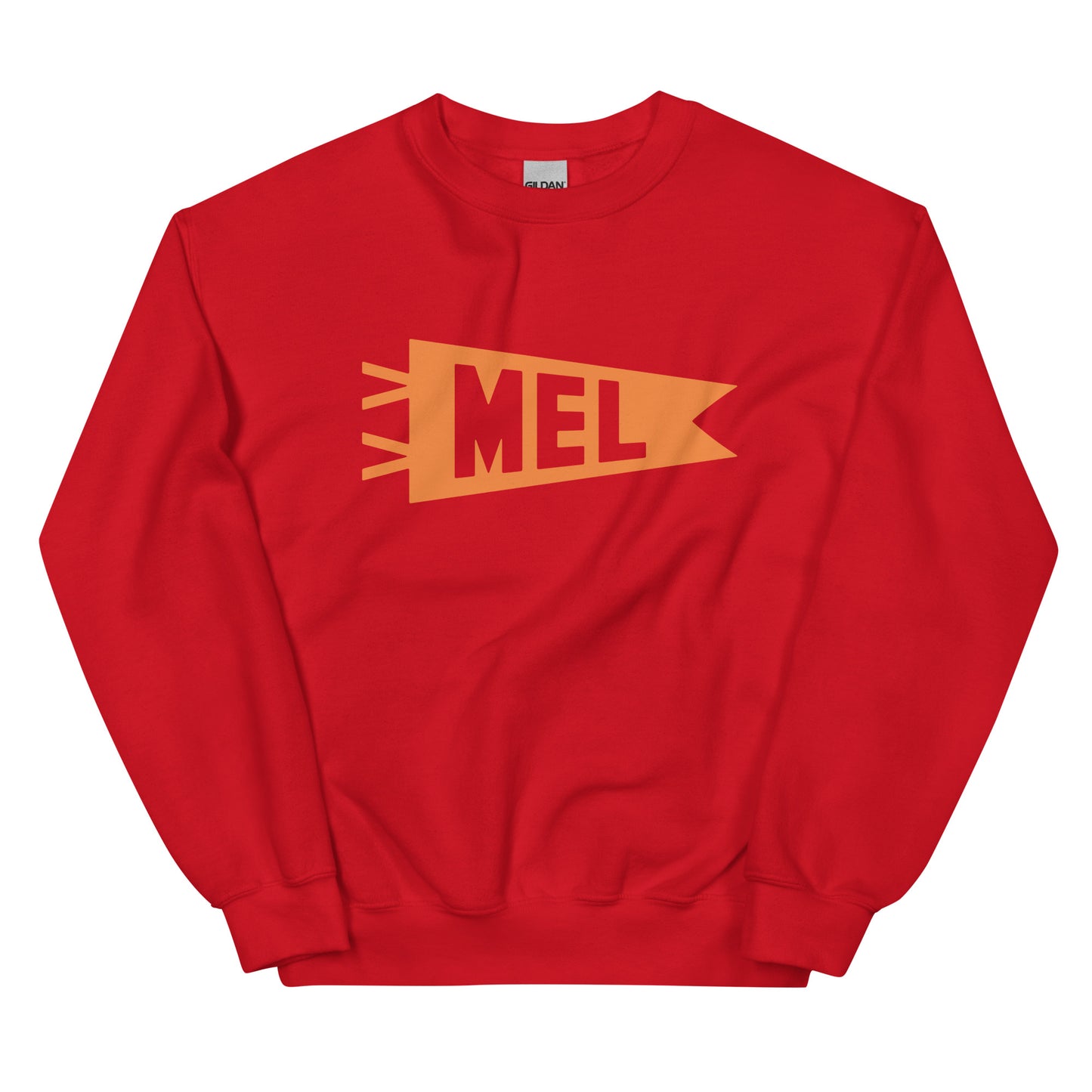 Airport Code Sweatshirt - Orange Graphic • MEL Melbourne • YHM Designs - Image 01