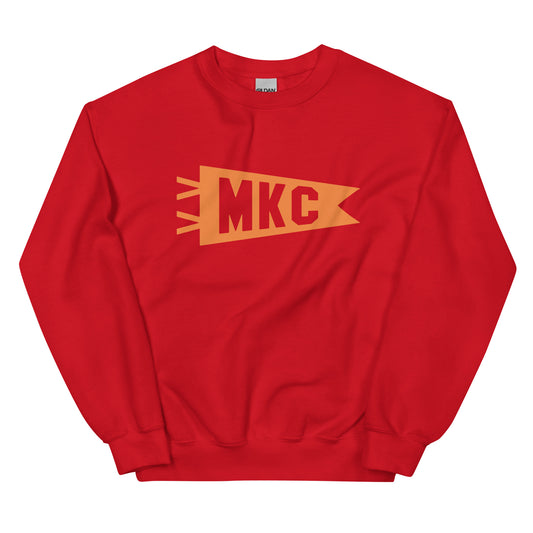 Airport Code Sweatshirt - Orange Graphic • MKC Kansas City • YHM Designs - Image 01
