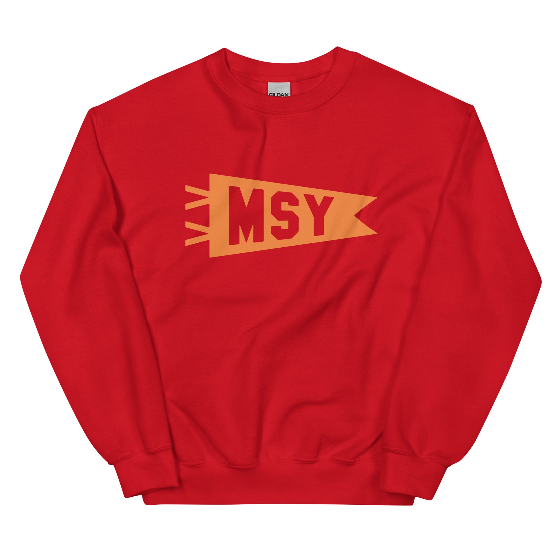 Airport Code Sweatshirt - Orange Graphic • MSY New Orleans • YHM Designs - Image 01
