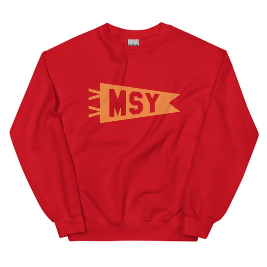 Airport Code Sweatshirt - Orange Graphic • MSY New Orleans • YHM Designs - Image 01
