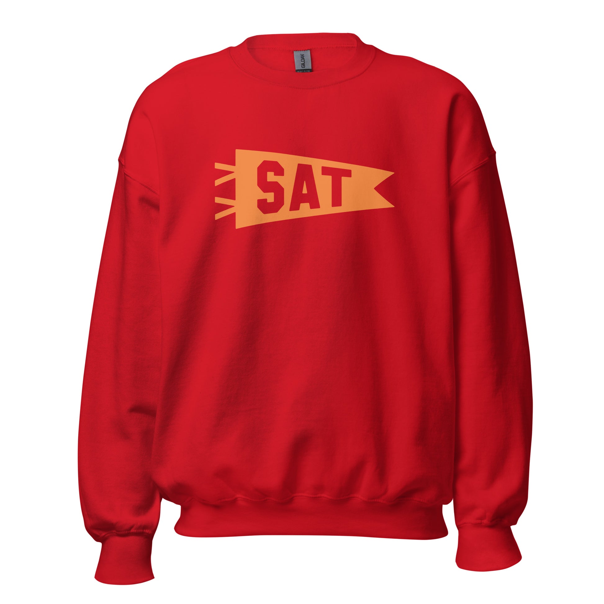 SAT San Antonio Unisex Sweatshirt • Banner Design in Orange • YHM Designs - Image 08