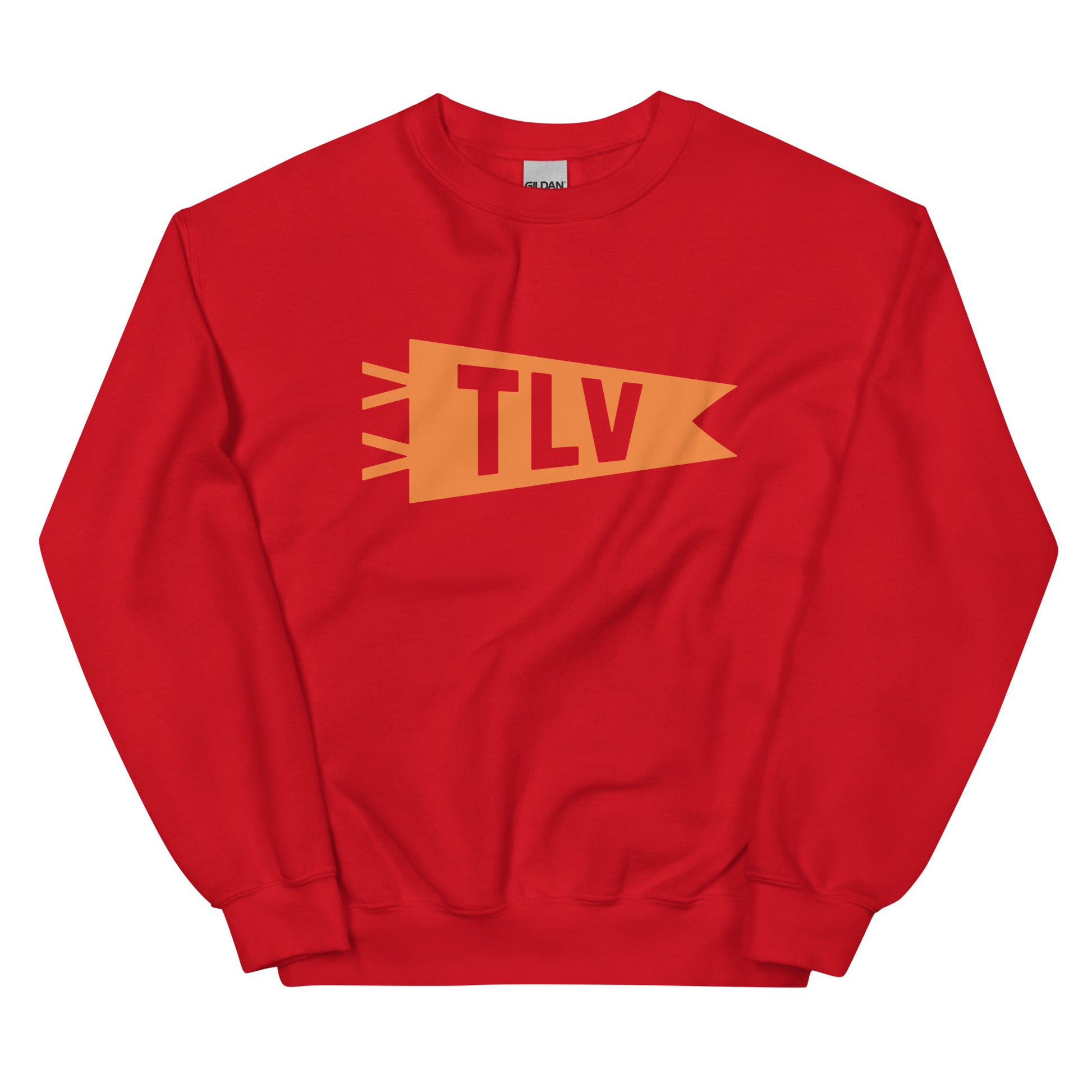 Airport Code Sweatshirt - Orange Graphic • TLV Tel Aviv • YHM Designs - Image 01