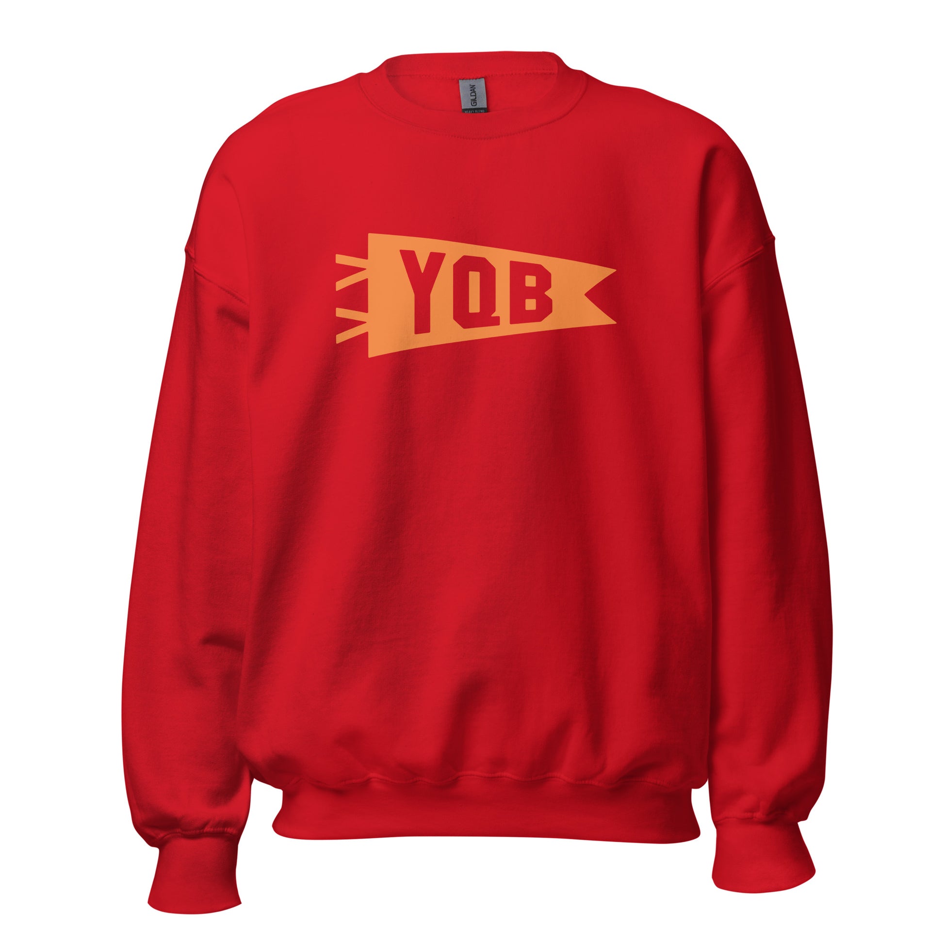 Airport Code Sweatshirt - Orange Graphic • YQB Quebec City • YHM Designs - Image 08