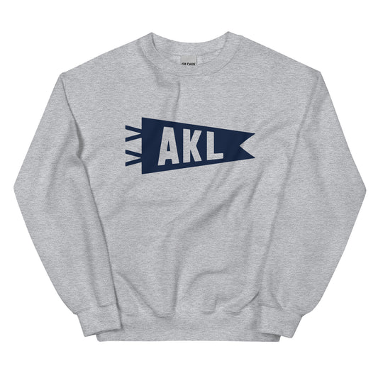 Airport Code Sweatshirt - Navy Blue Graphic • AKL Auckland • YHM Designs - Image 02