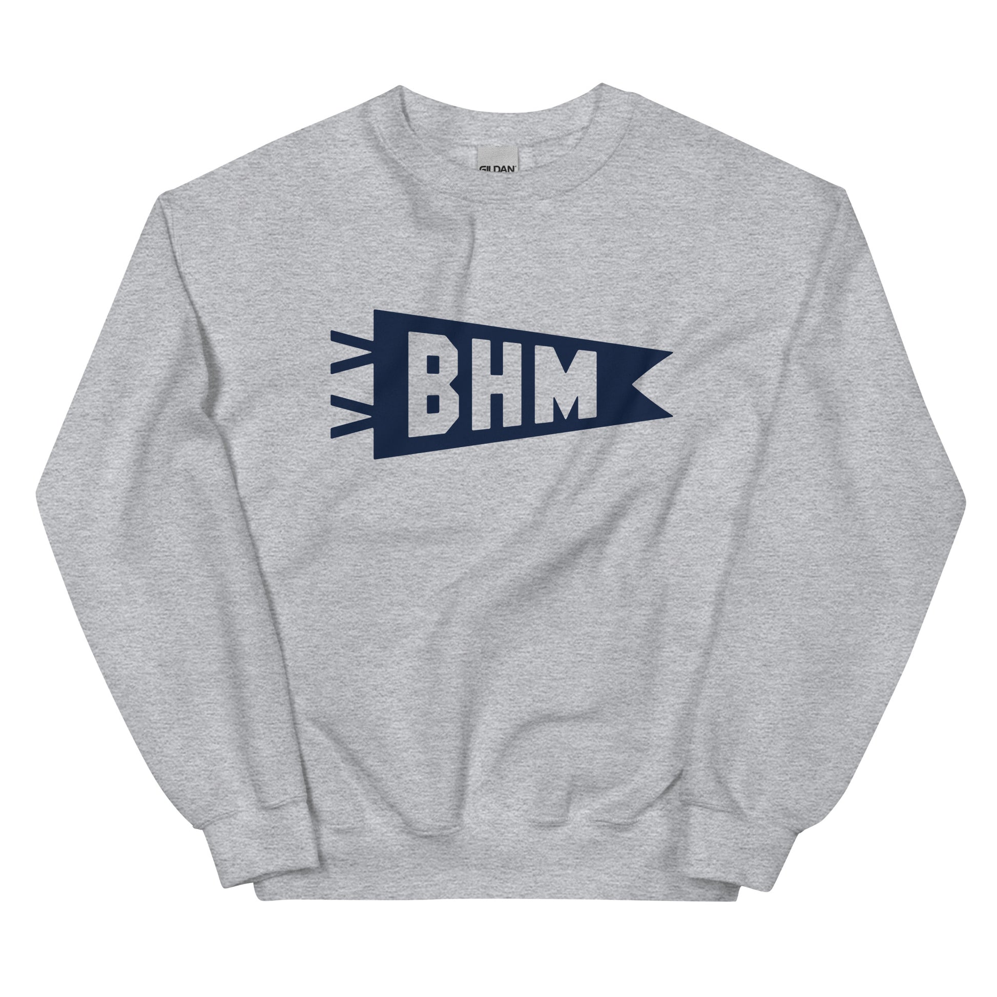 Airport Code Sweatshirt - Navy Blue Graphic • BHM Birmingham • YHM Designs - Image 02