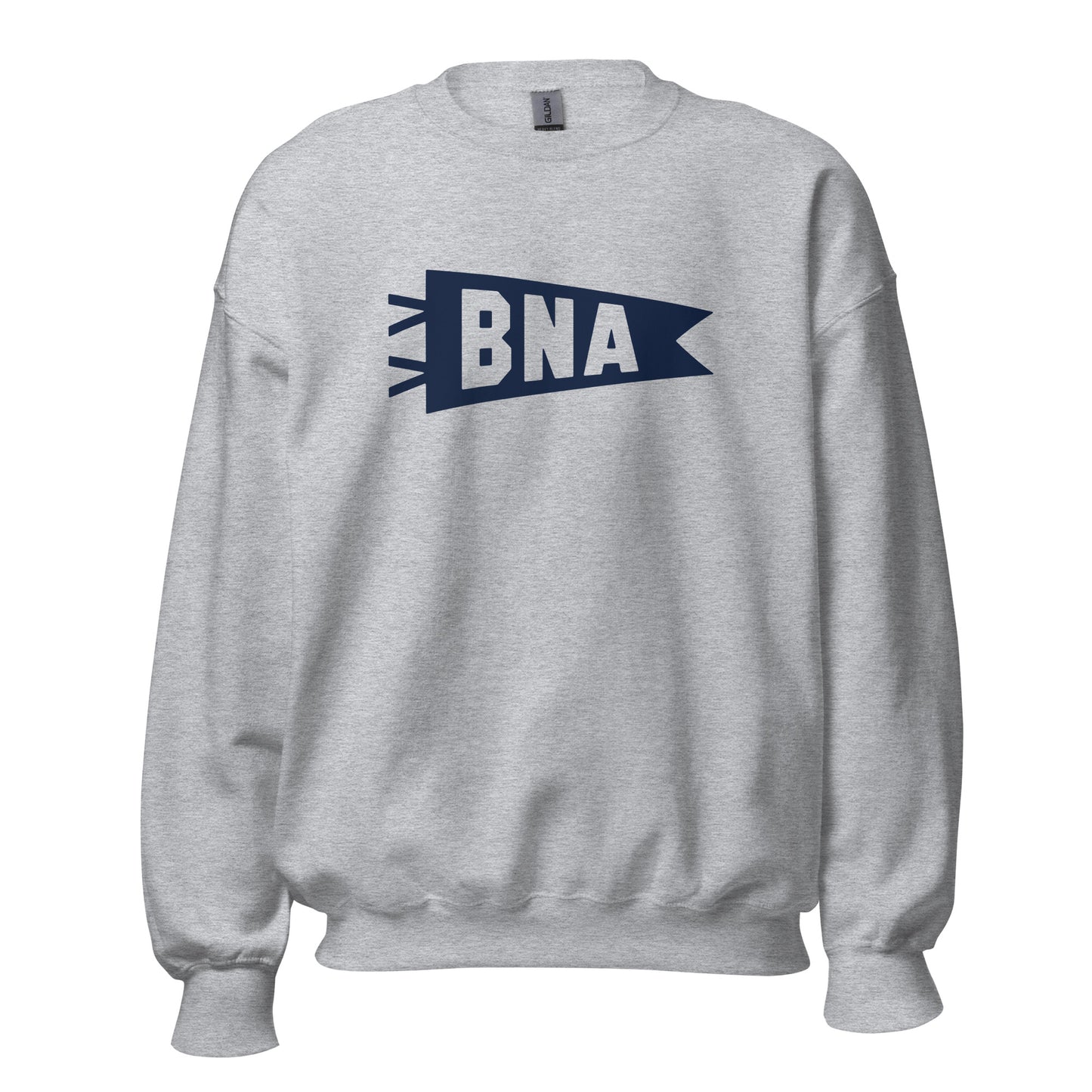 Airport Code Sweatshirt - Navy Blue Graphic • BNA Nashville • YHM Designs - Image 08