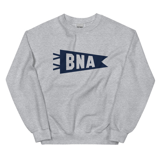Airport Code Sweatshirt - Navy Blue Graphic • BNA Nashville • YHM Designs - Image 02