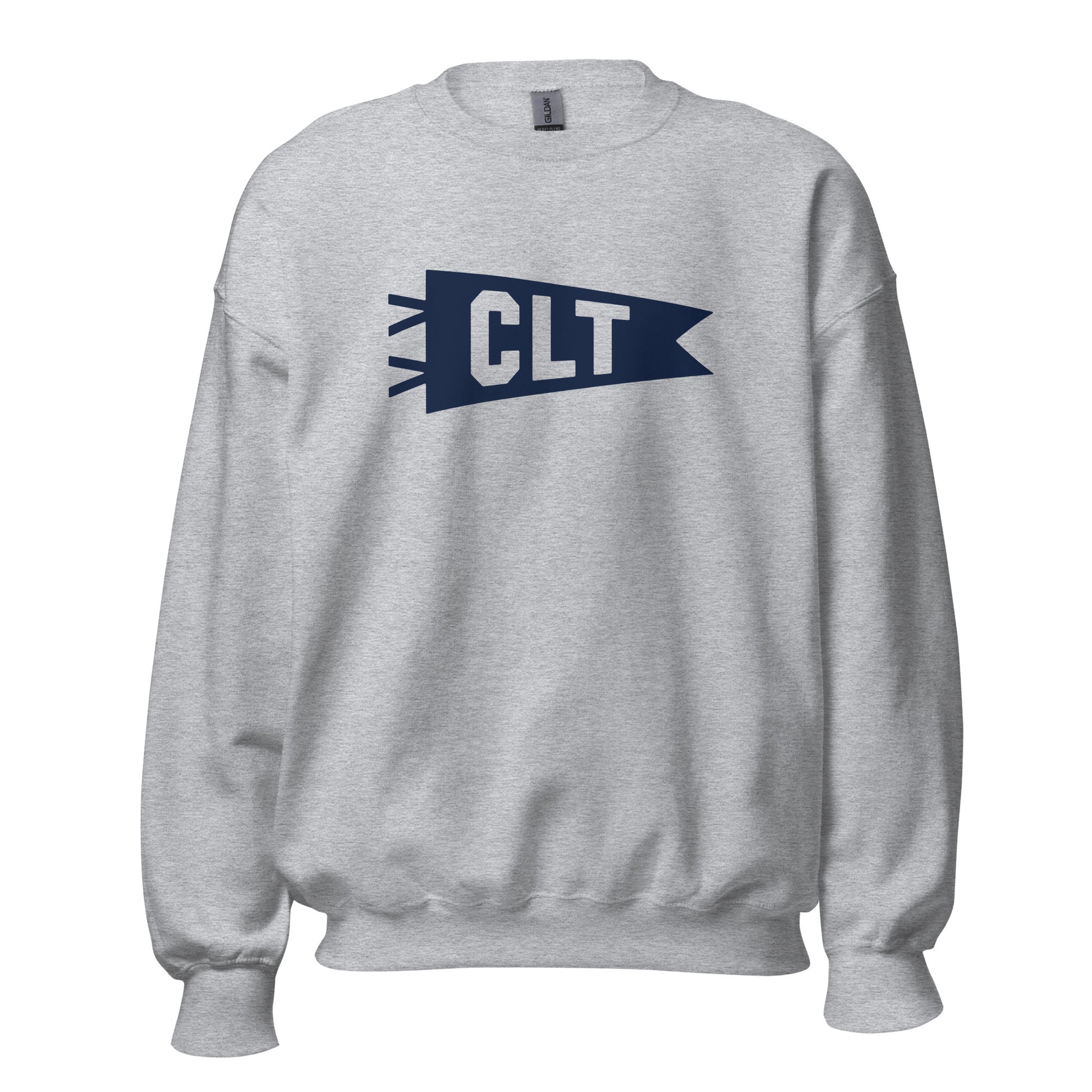 Airport Code Sweatshirt - Navy Blue Graphic • CLT Charlotte • YHM Designs - Image 08