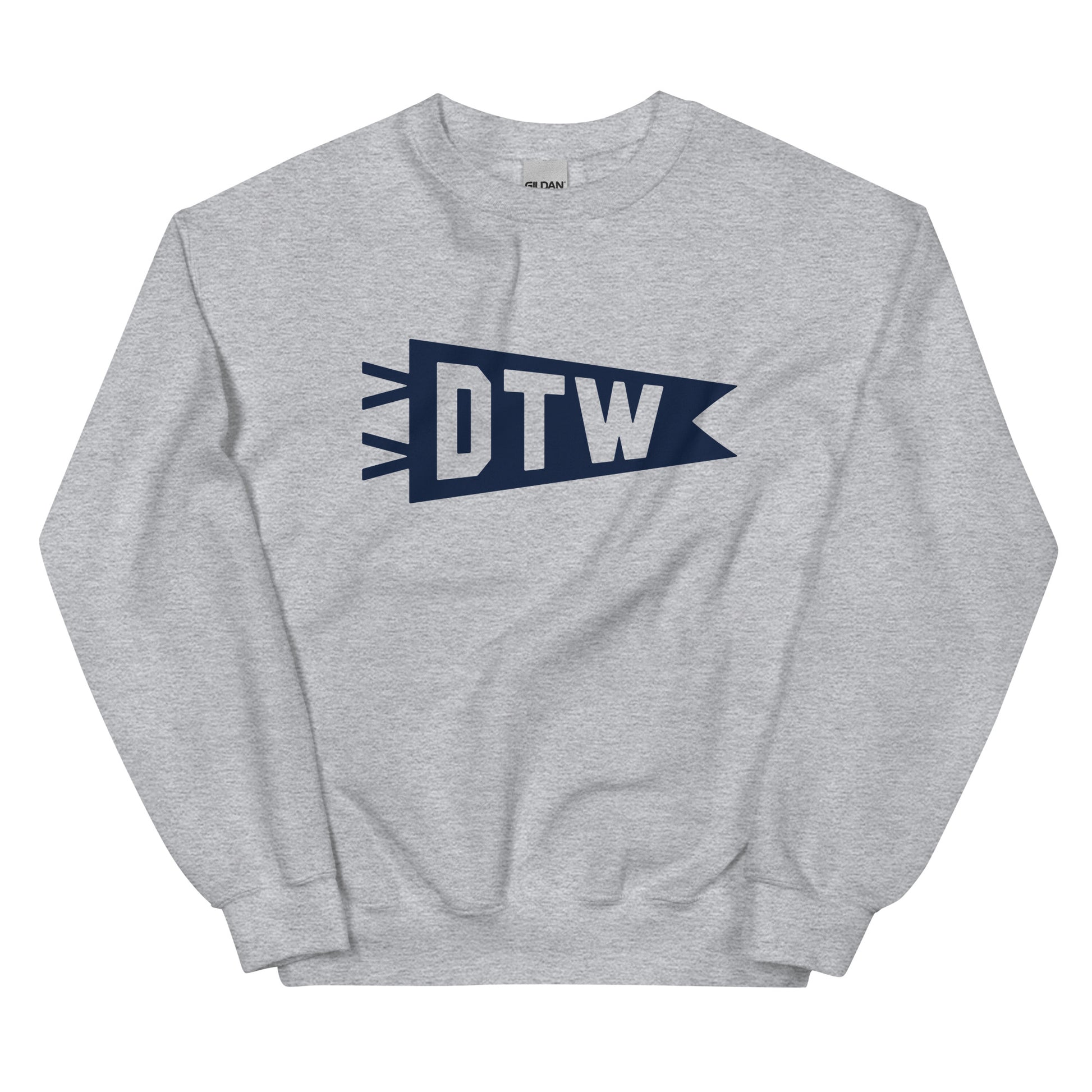 Airport Code Sweatshirt - Navy Blue Graphic • DTW Detroit • YHM Designs - Image 02