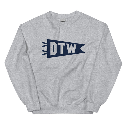 Airport Code Sweatshirt - Navy Blue Graphic • DTW Detroit • YHM Designs - Image 02