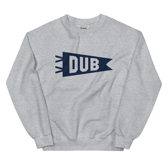 Airport Code Sweatshirt - Navy Blue Graphic • DUB Dublin • YHM Designs - Image 02