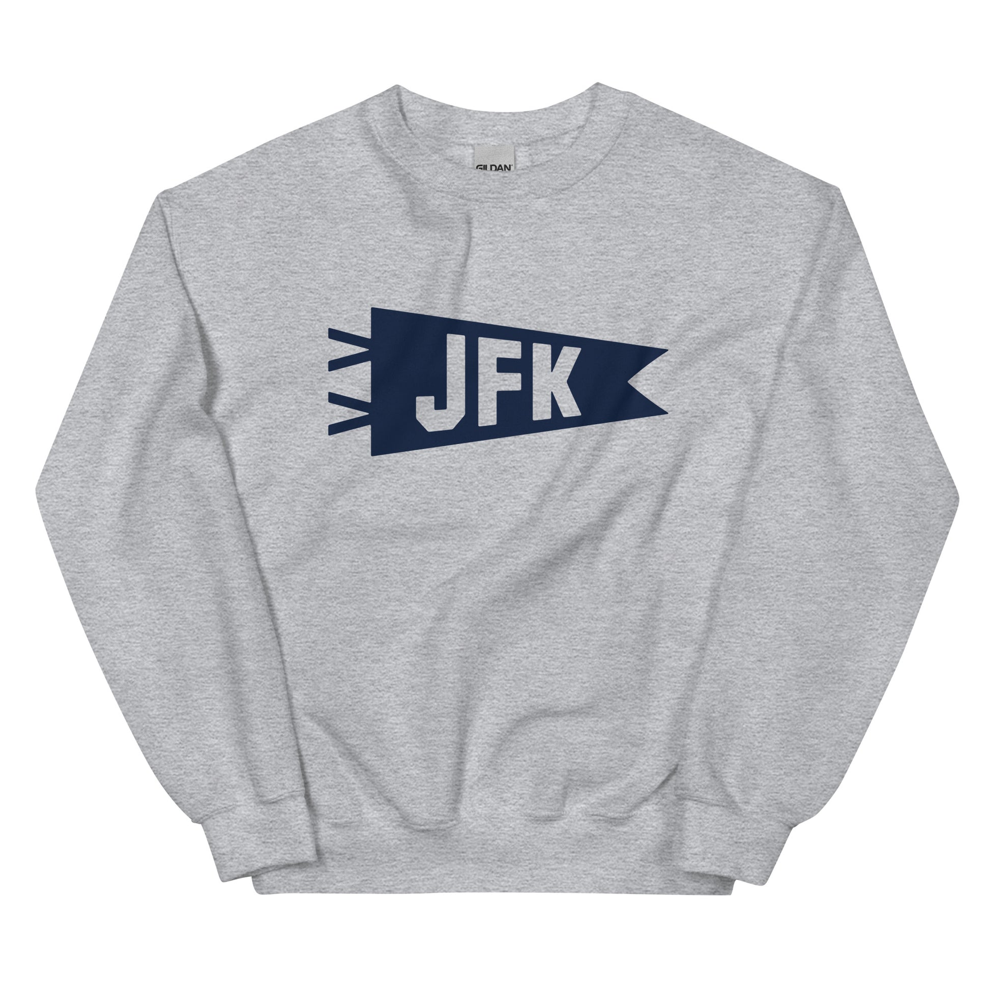 Airport Code Sweatshirt - Navy Blue Graphic • JFK New York City • YHM Designs - Image 02