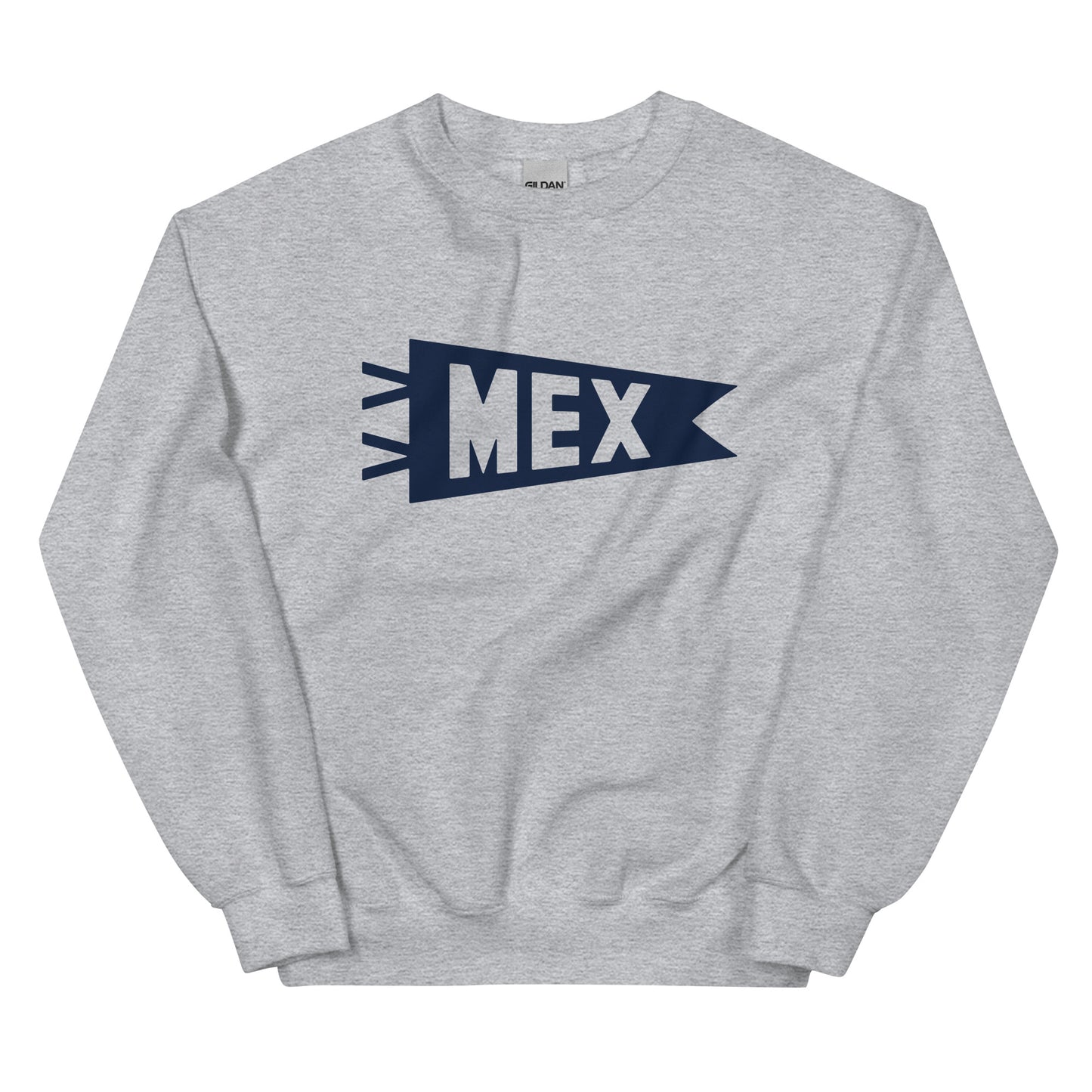 Airport Code Sweatshirt - Navy Blue Graphic • MEX Mexico City • YHM Designs - Image 02