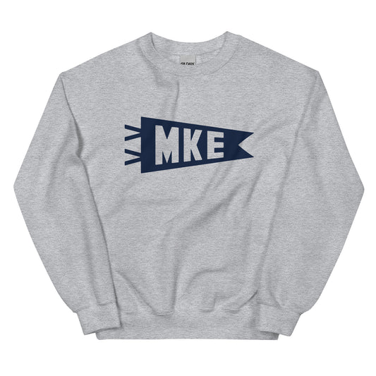 Airport Code Sweatshirt - Navy Blue Graphic • MKE Milwaukee • YHM Designs - Image 02