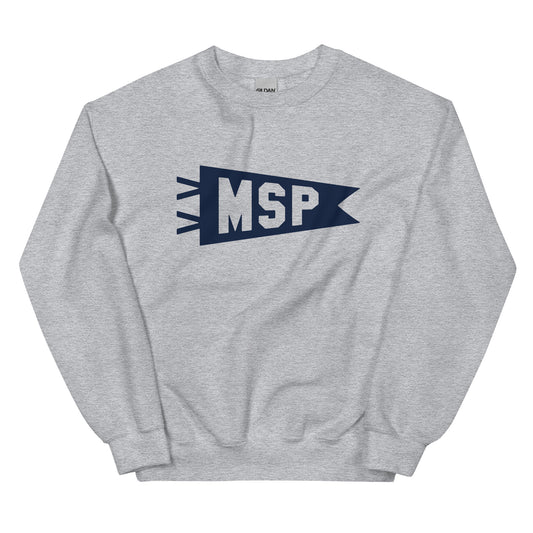 Airport Code Sweatshirt - Navy Blue Graphic • MSP Minneapolis • YHM Designs - Image 02