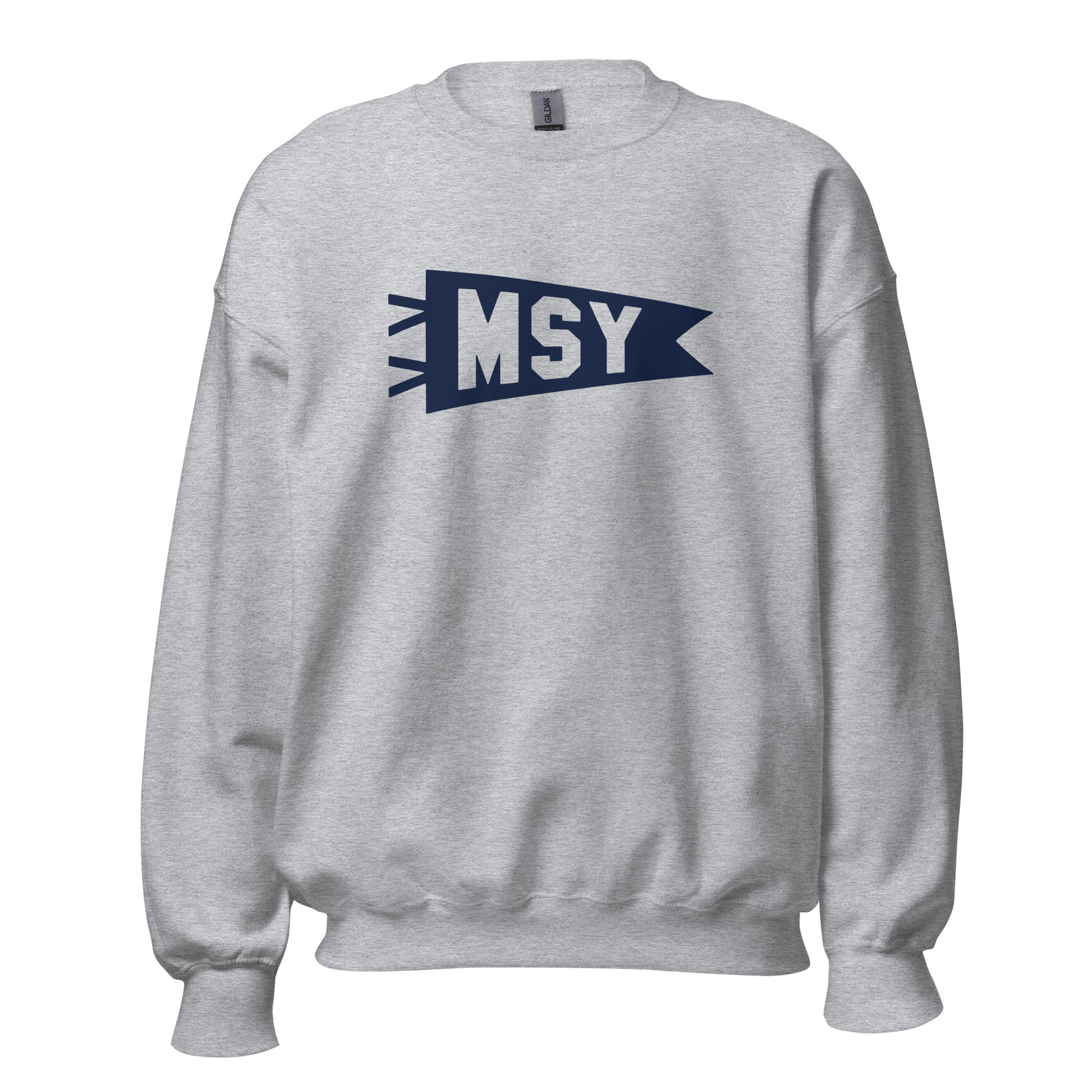 Airport Code Sweatshirt - Navy Blue Graphic • MSY New Orleans • YHM Designs - Image 08