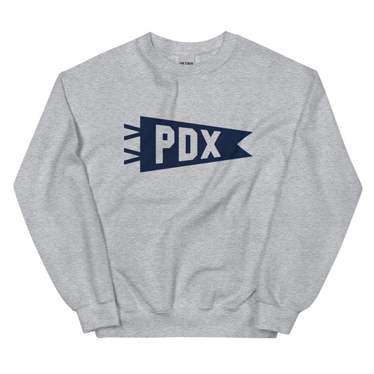 Airport Code Sweatshirt - Navy Blue Graphic • PDX Portland • YHM Designs - Image 02