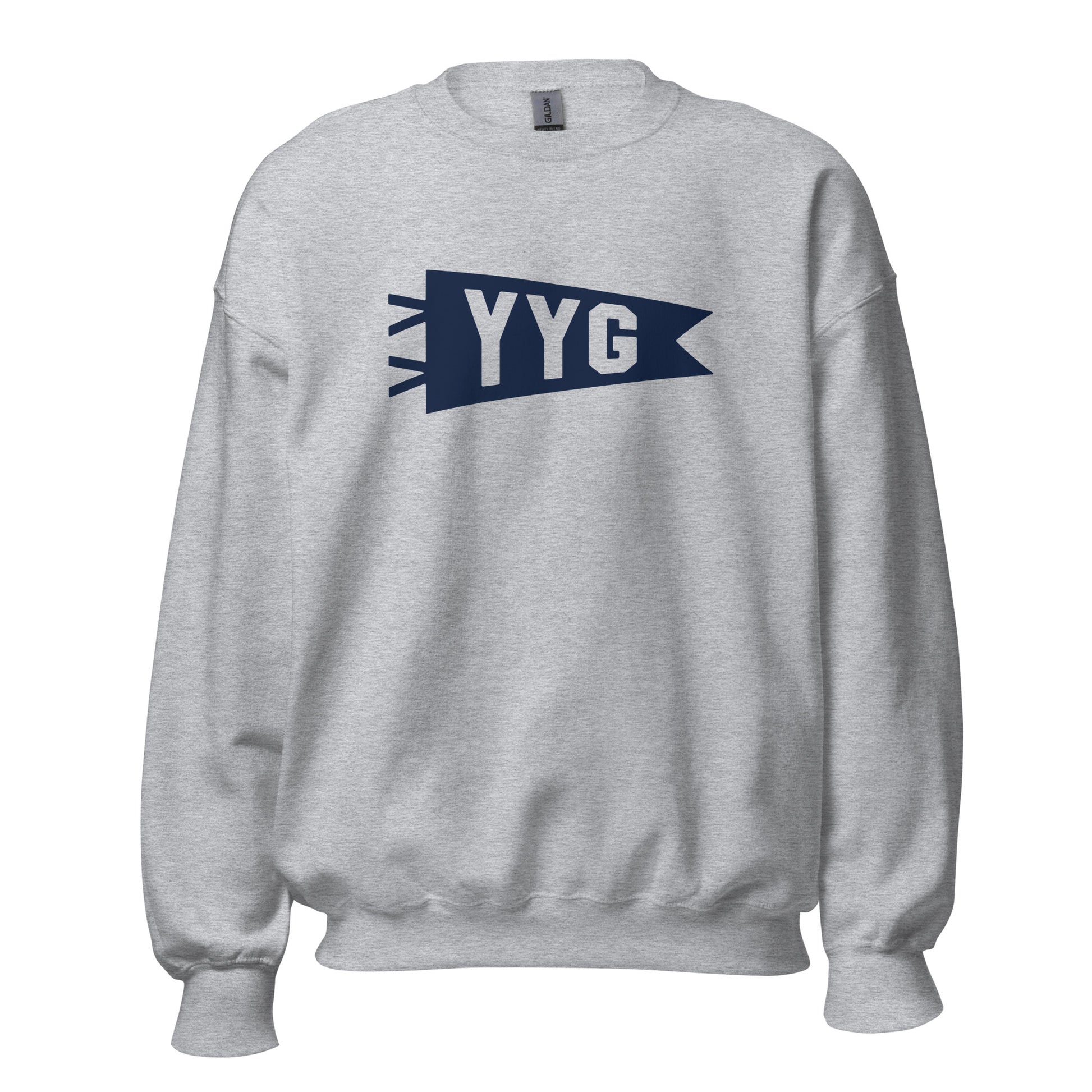 Airport Code Sweatshirt - Navy Blue Graphic • YYG Charlottetown • YHM Designs - Image 08