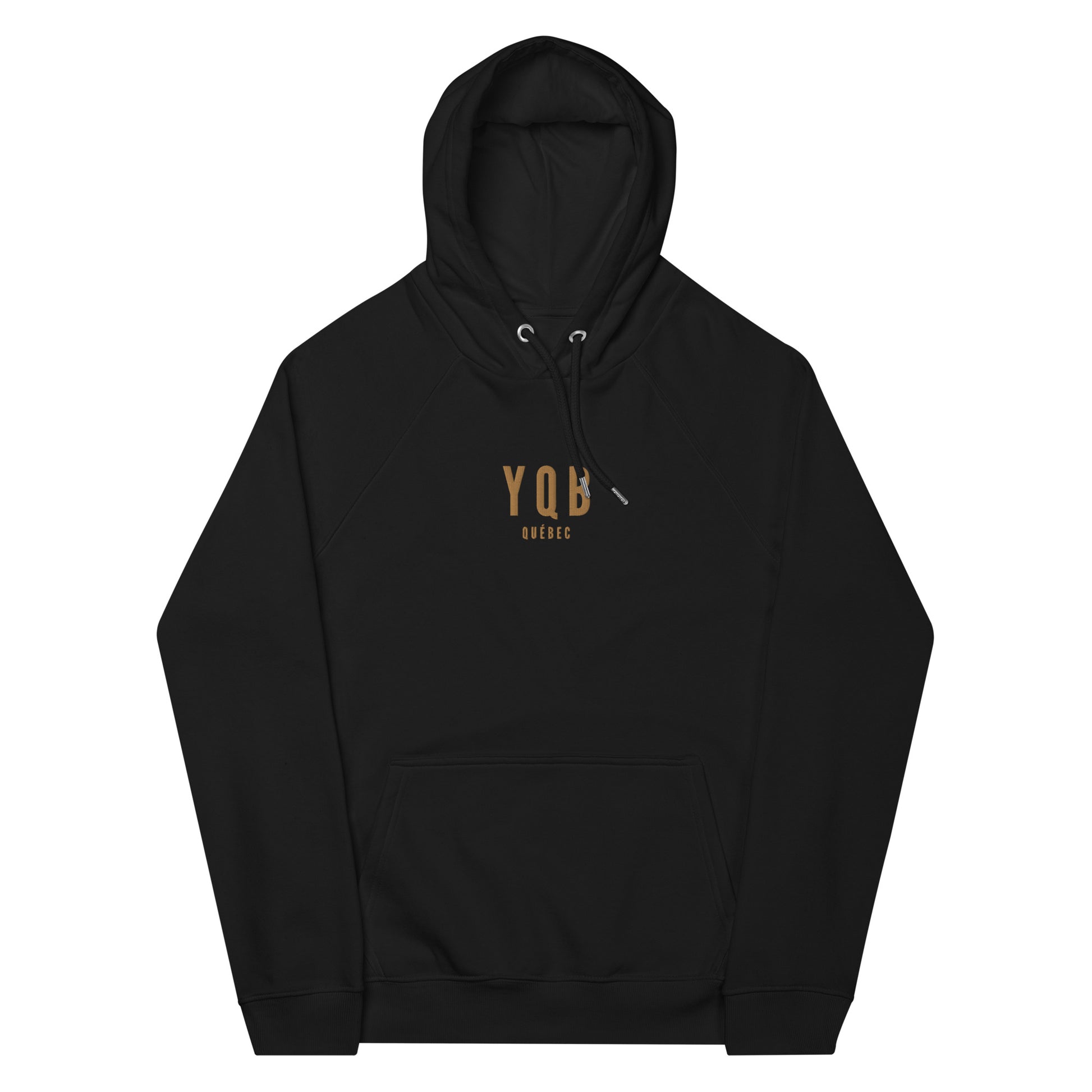 Embroidered Organic Hoodie - Old Gold • YQB Quebec City • YHM Designs - Image 10