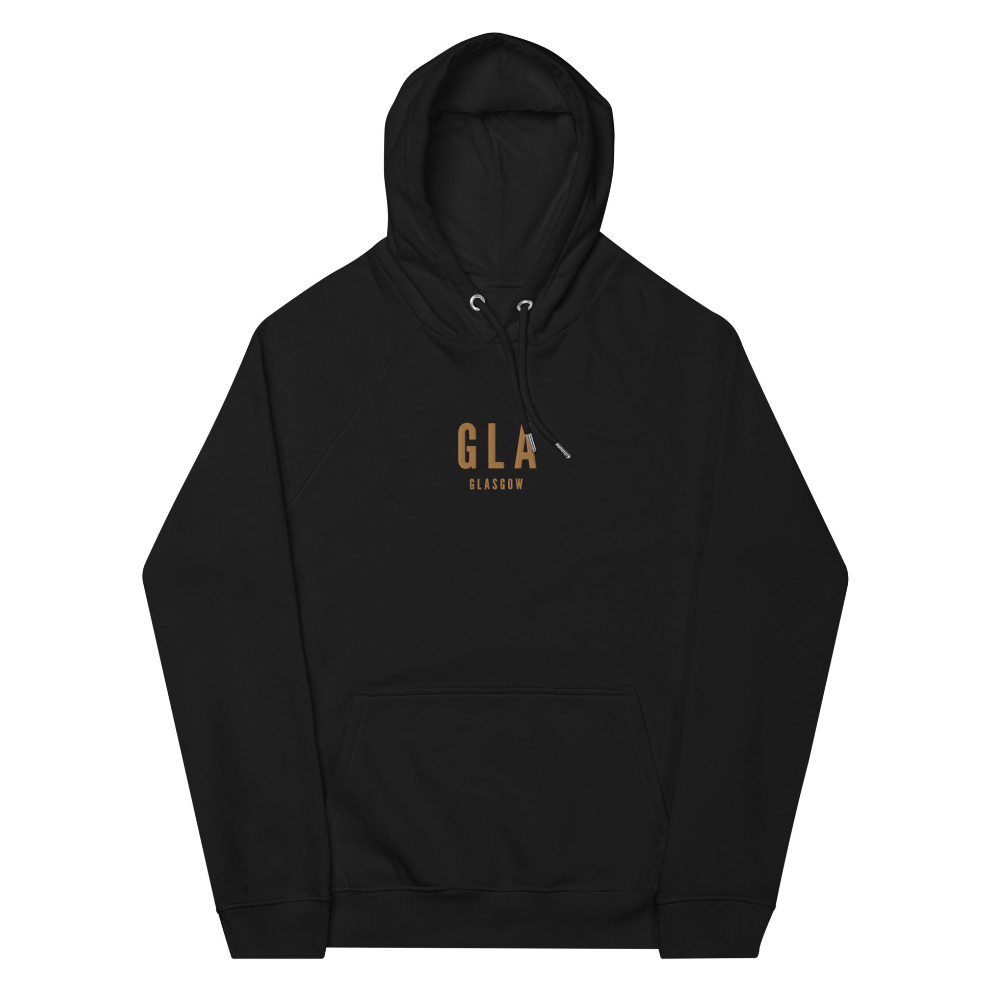 Embroidered Organic Hoodie - Old Gold • GLA Glasgow • YHM Designs - Image 10