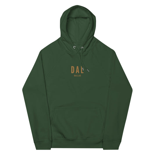 Embroidered Organic Hoodie - Old Gold • DAL Dallas • YHM Designs - Image 01