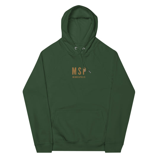 Embroidered Organic Hoodie - Old Gold • MSP Minneapolis • YHM Designs - Image 01