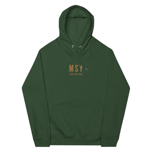 City Organic Hoodie - Old Gold • MSY New Orleans • YHM Designs - Image 01