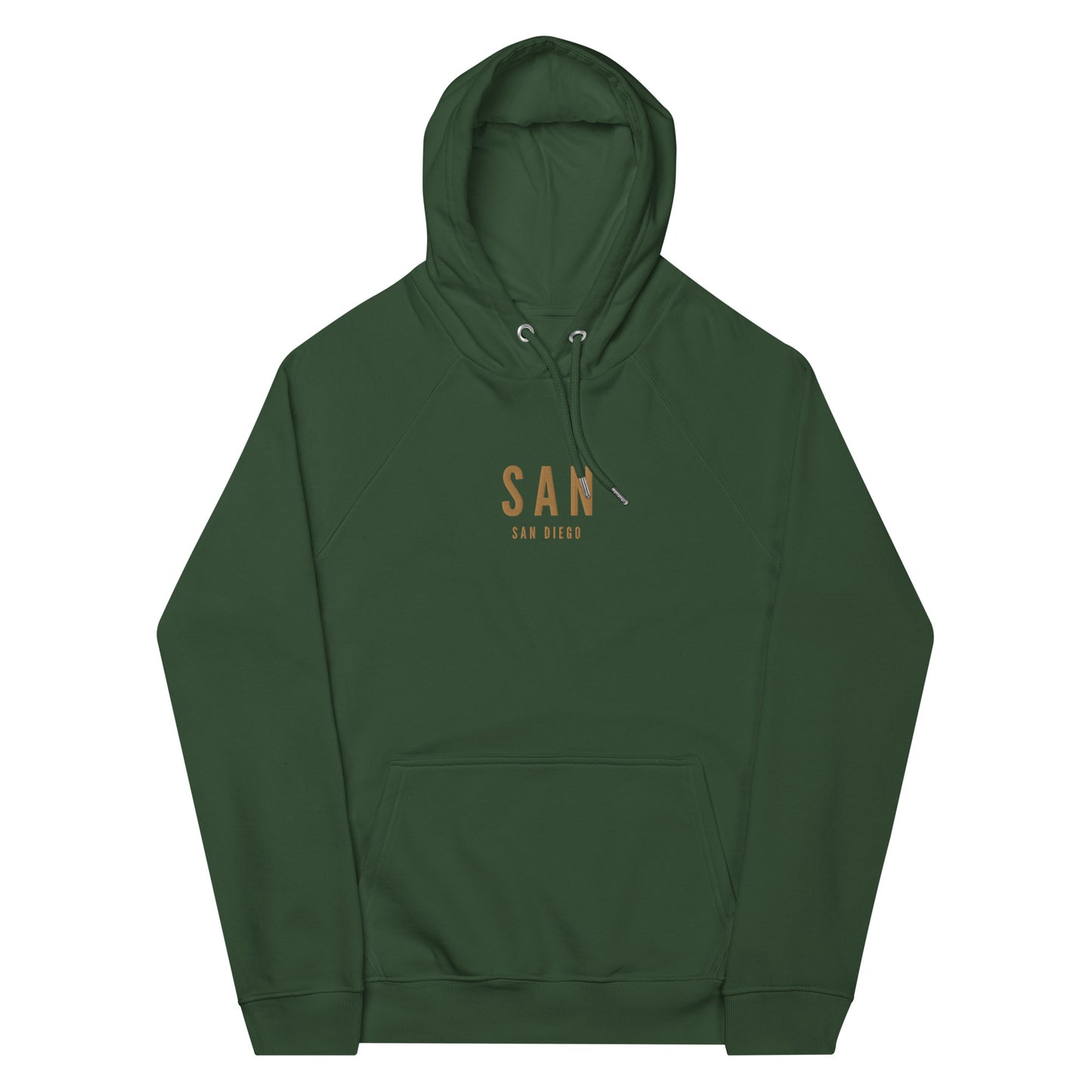 Embroidered Organic Hoodie - Old Gold • SAN San Diego • YHM Designs - Image 01
