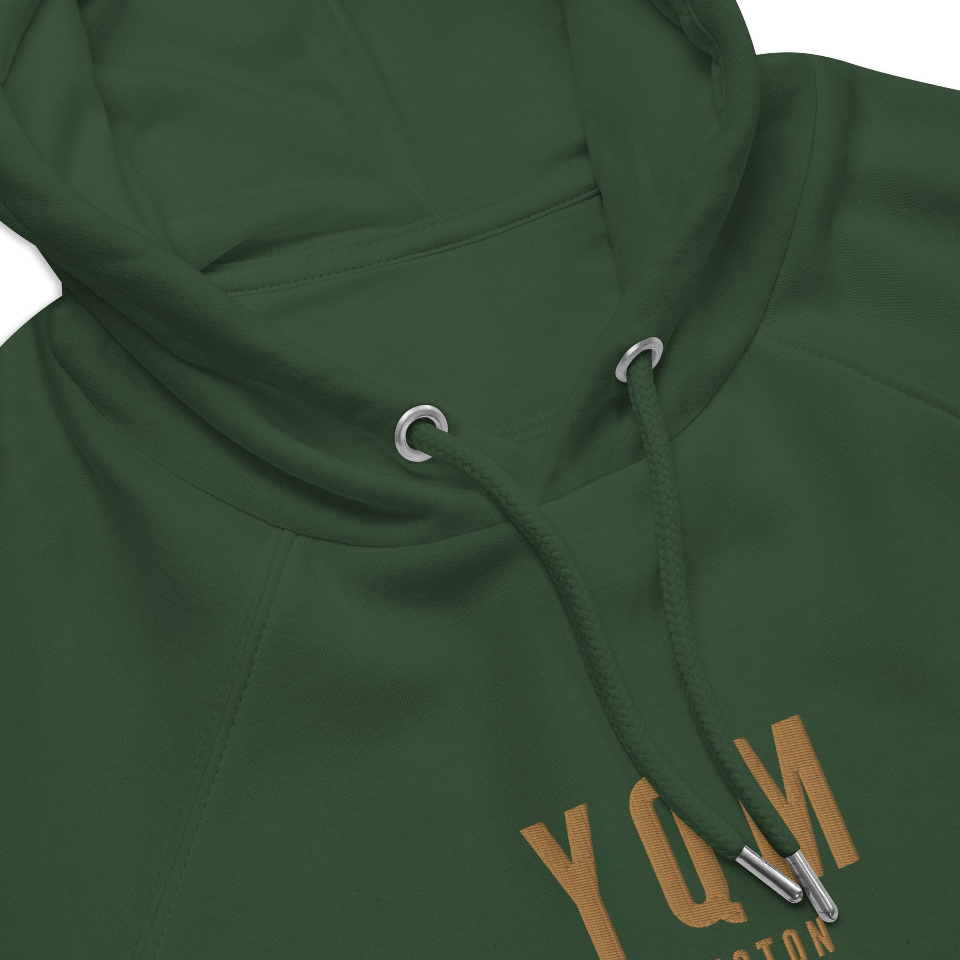 Embroidered Organic Hoodie - Old Gold • YQM Moncton • YHM Designs - Image 07