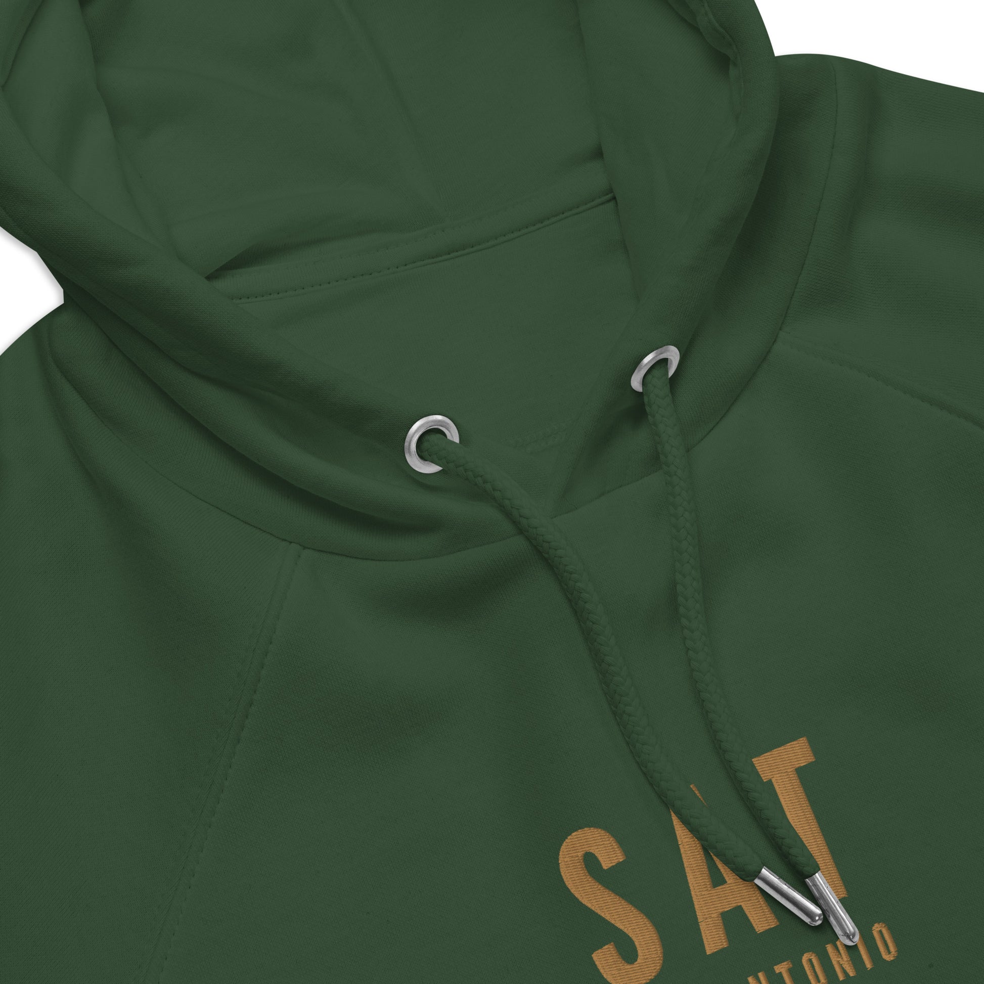 Embroidered Organic Hoodie - Old Gold • SAT San Antonio • YHM Designs - Image 07