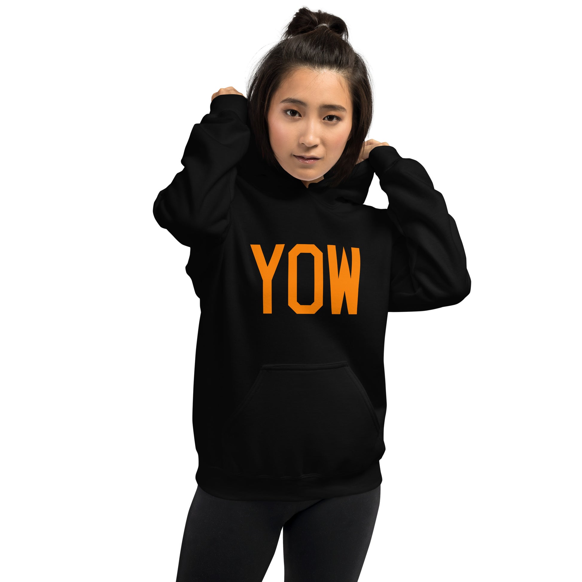 Unisex Hoodie - Orange Graphic • YOW Ottawa • YHM Designs - Image 01